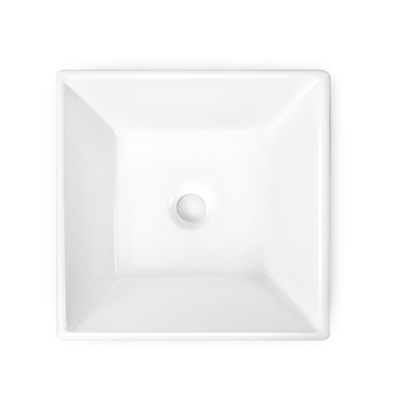Sinber 16" x 16" x 4.92" White Square Ceramic Countertop Bathroom